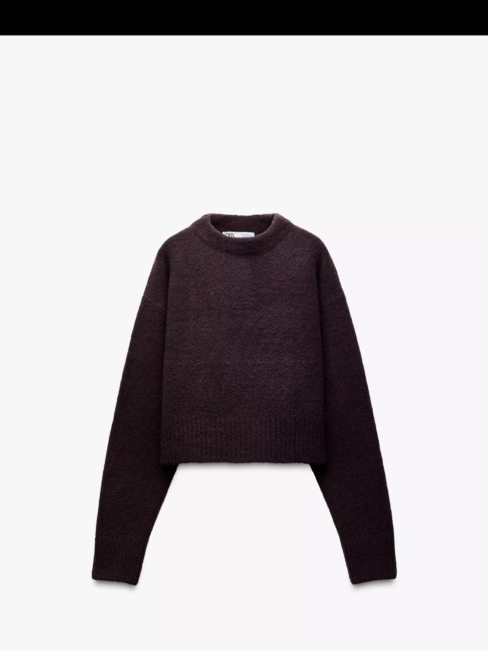 Zara Eggplant Soft knit short sweater